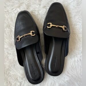 Old Navy Black Loafers with Gold Accent